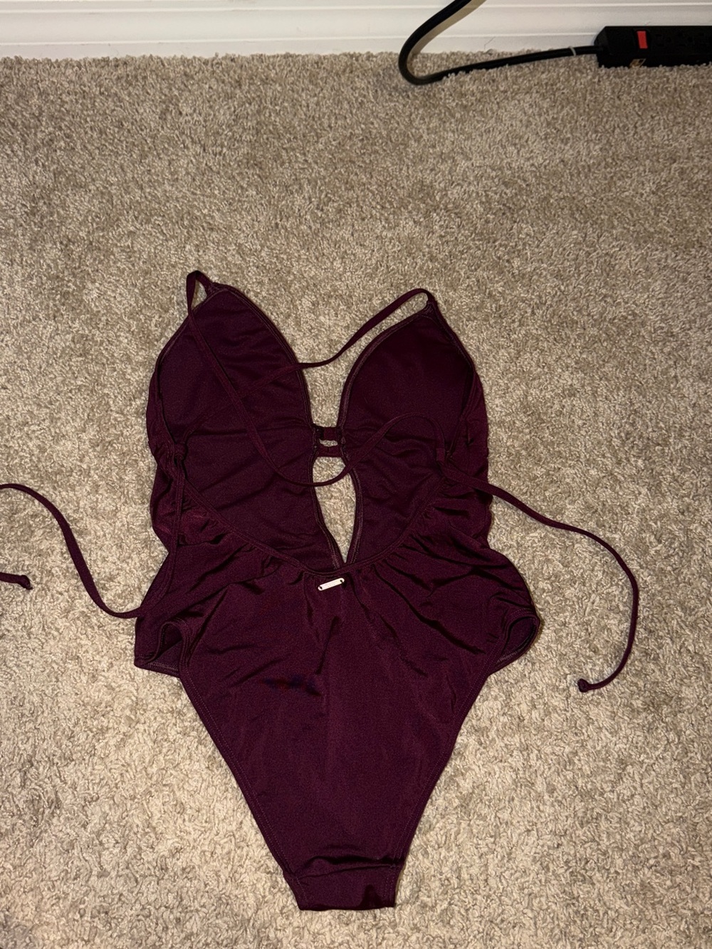 Abercrombie & Fitch Plum One-Piece Swimsuit with Front Cutout